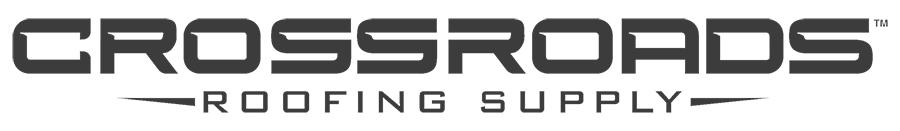 Crossroads Roofing Supply sign featuring company name in bold letters for roofing materials and services.