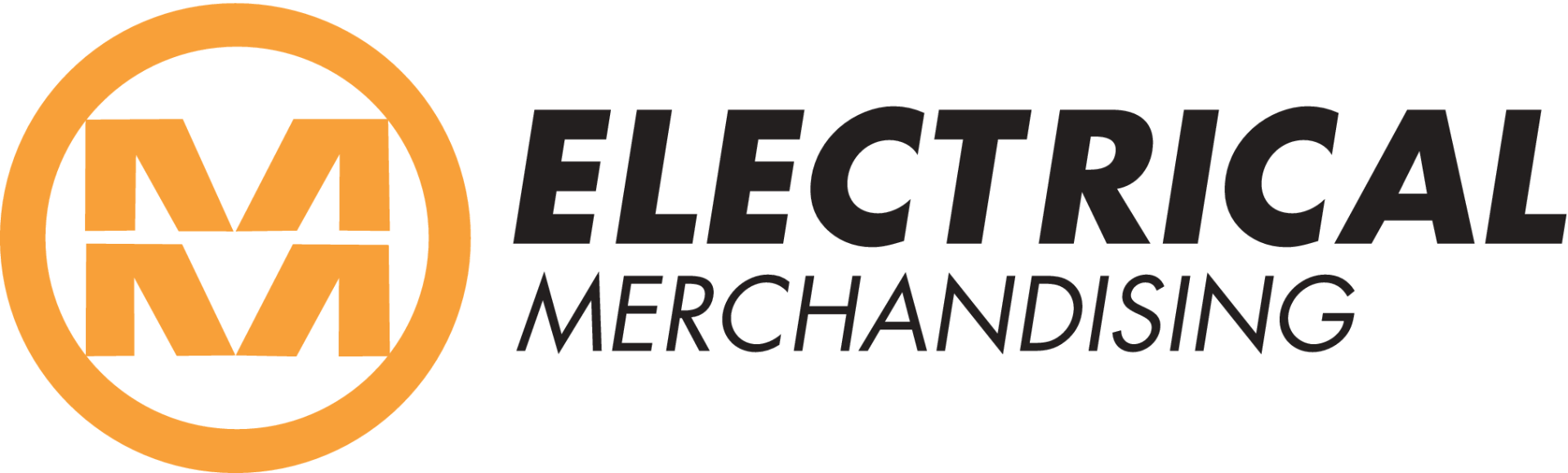 The MM Electrical Merchandising logo, featuring an orange "M" inside a circle, with the company name in black text.