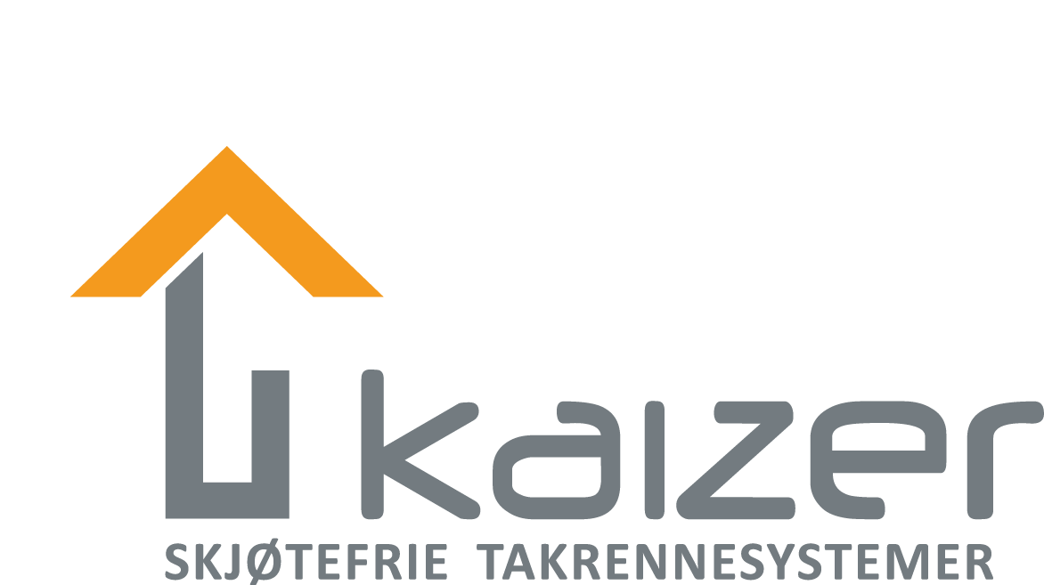 The Ukaizer logo with an orange upward-pointing arrow above the gray text "Ukaizer" and "SKJØTEFRIE TAKRENNESYSTEMER" below.