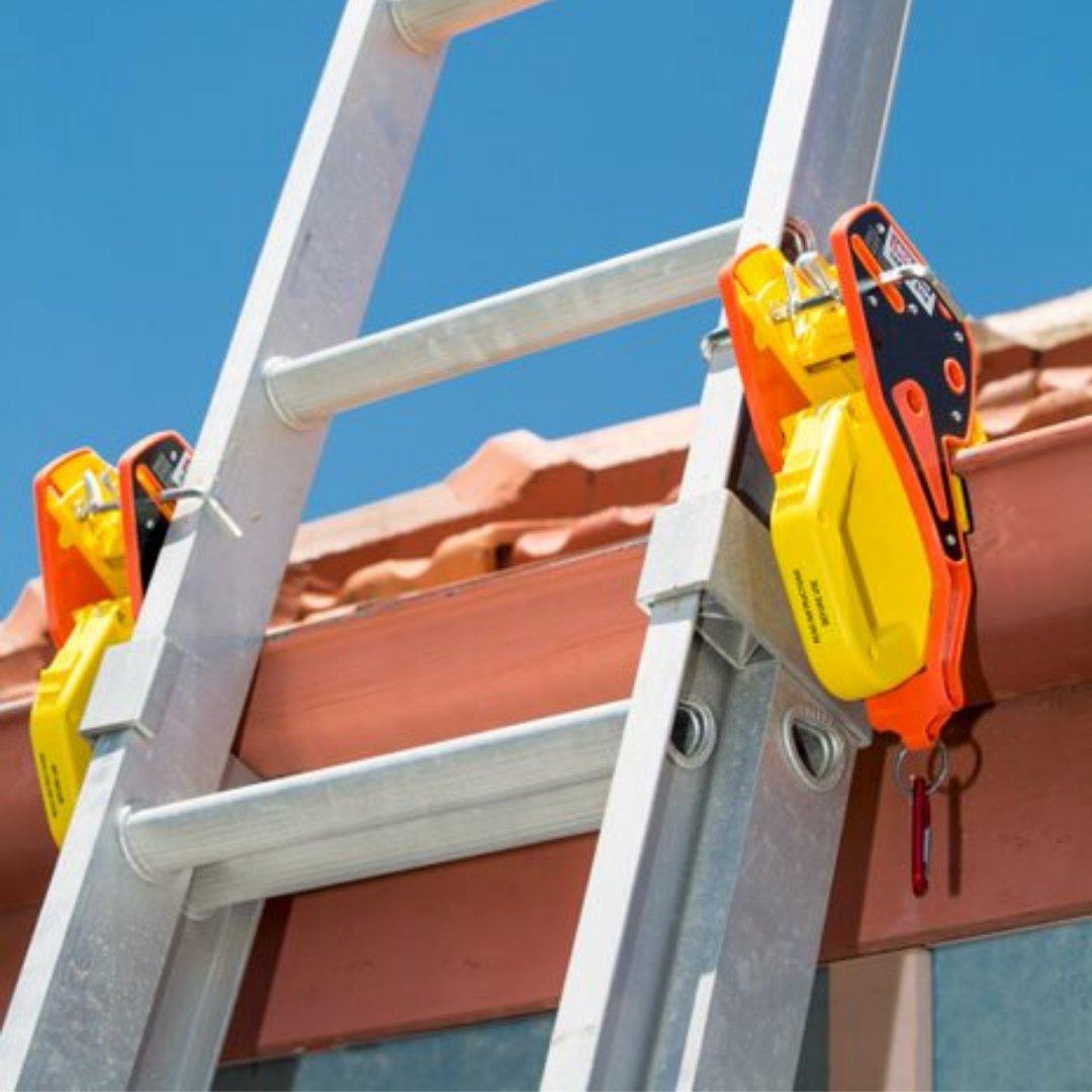 Lock Jaw clamps the ladder to the gutter