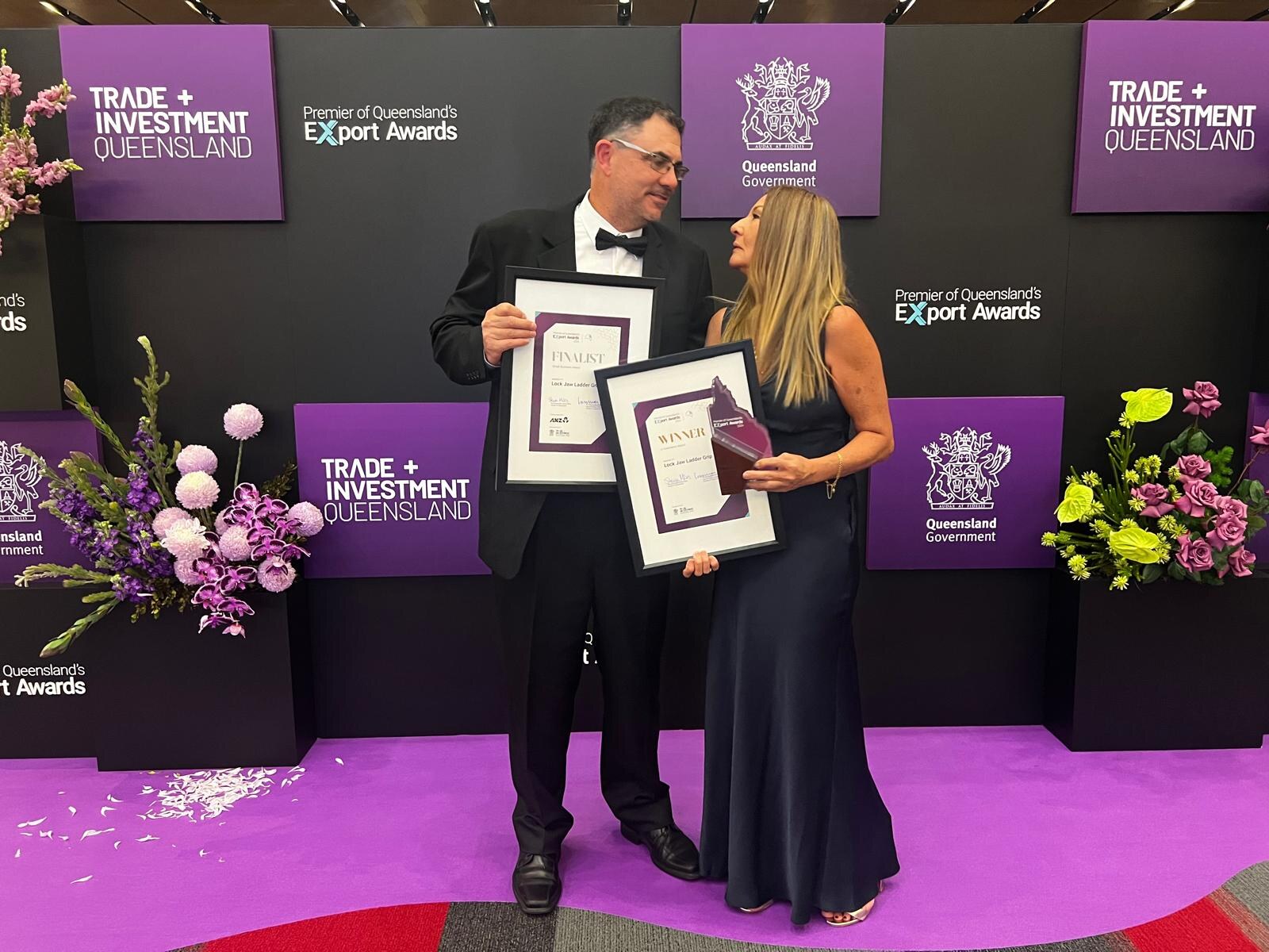 Lock Jaw Ladder Grip celebrating the Premier of Queensland's Export Award for eCommerce